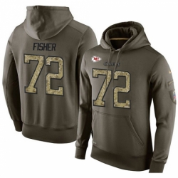 NFL Nike Kansas City Chiefs 72 Eric Fisher Green Salute To Service Mens Pullover Hoodie