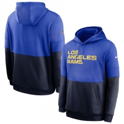 Men Los Angeles Rams Nike Sideline Impact Lockup Performance Pullover Hoodie Royal Navy