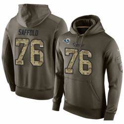 NFL Nike Los Angeles Rams 76 Rodger Saffold Green Salute To Service Mens Pullover Hoodie