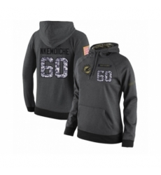 Football Womens Miami Dolphins 60 Robert Nkemdiche Stitched Black Anthracite Salute to Service Player Performance Hoodie