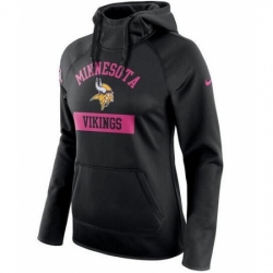 NFL Minnesota Vikings Nike Womens Breast Cancer Awareness Circuit Performance Pullover Hoodie Black