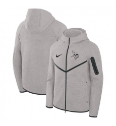 Men Minnesota Vikings Grey Tech Fleece Windrunner Full Zip Hoodie