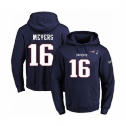 Football Mens New England Patriots 16 Jakobi Meyers Navy Blue Name Number Pullover Hoodie