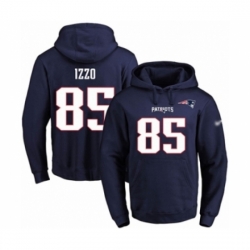 Football Mens New England Patriots 85 Ryan Izzo Navy Blue Name Number Pullover Hoodie