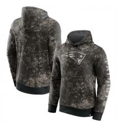 Men New England Patriots Black Gray Blackout Tonal Pullover Hoodie