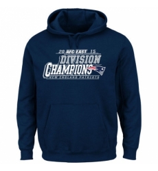 NFL Mens New England Patriots Majestic Navy 2015 AFC East Division Champions Pullover Hoodie