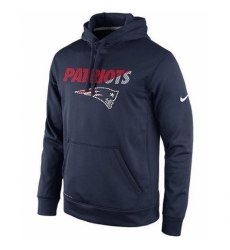 NFL Mens New England Patriots Nike Navy Kick Off Staff Performance Pullover Hoodie