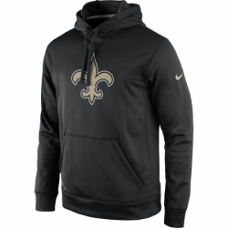 NFL Mens New Orleans Saints Nike Black Practice Performance Pullover Hoodie