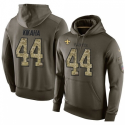 NFL Nike New Orleans Saints 44 Hauoli Kikaha Green Salute To Service Mens Pullover Hoodie