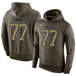 NFL Nike New Orleans Saints 77 Willie Roaf Green Salute To Service Mens Pullover Hoodie