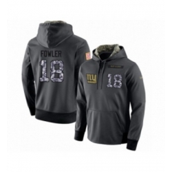 Football Mens New York Giants 18 Bennie Fowler Stitched Black Anthracite Salute to Service Player Performance Hoodie