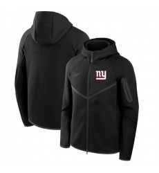 Men New York Giants Black Tech Fleece Full Zip Windrunner Hoodie