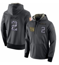 NFL Mens Nike New York Giants 2 Aldrick Rosas Stitched Black Anthracite Salute to Service Player Performance Hoodie