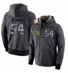 NFL Mens Nike New York Giants 54 Olivier Vernon Stitched Black Anthracite Salute to Service Player Performance Hoodie