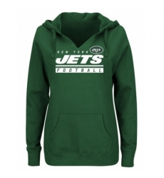 NFL New York Jets Majestic Womens Self Determination Pullover Hoodie Green