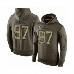 Football Mens Oakland Raiders 97 Josh Mauro Green Salute To Service Pullover Hoodie