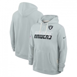 Men Las Vegas Raiders Silver Sideline Standard Issue Top Prospect Dri FIT Hoodie