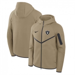 Men Las Vegas Raiders Tan Tech Fleece Full Zip Windrunner Hoodie
