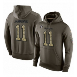 NFL Nike Oakland Raiders 11 Sebastian Janikowski Green Salute To Service Mens Pullover Hoodie