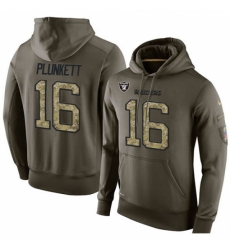 NFL Nike Oakland Raiders 16 Jim Plunkett Green Salute To Service Mens Pullover Hoodie