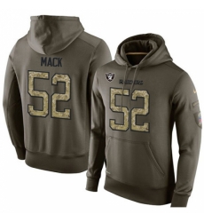 NFL Nike Oakland Raiders 52 Khalil Mack Green Salute To Service Mens Pullover Hoodie