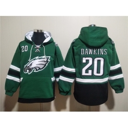 Men Philadelphia Eagles 20 Brian Dawkins Green Ageless Must Have Lace Up Pullover Hoodie