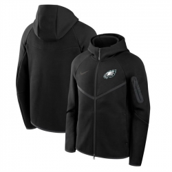 Men Philadelphia Eagles Black Tech Fleece Full Zip Windrunner Hoodie