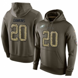 NFL Nike Philadelphia Eagles 20 Brian Dawkins Green Salute To Service Mens Pullover Hoodie