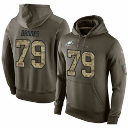 NFL Nike Philadelphia Eagles 79 Brandon Brooks Green Salute To Service Mens Pullover Hoodie