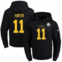 NFL Mens Nike Pittsburgh Steelers 11 Justin Hunter BlackGold No Name Number Pullover Hoodie