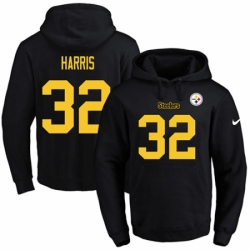 NFL Mens Nike Pittsburgh Steelers 32 Franco Harris BlackGold No Name Number Pullover Hoodie