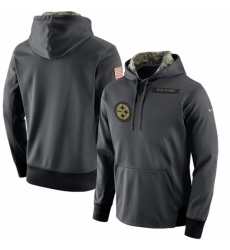 NFL Mens Pittsburgh Steelers Nike Anthracite Salute to Service Player Performance Hoodie