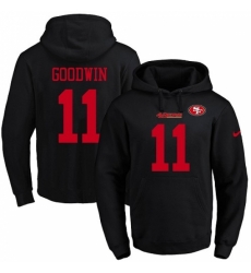 NFL Mens Nike San Francisco 49ers 11 Marquise Goodwin Black Name Number Pullover Hoodie