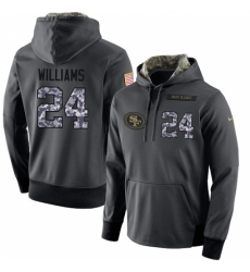 NFL Mens Nike San Francisco 49ers 24 KWaun Williams Stitched Black Anthracite Salute to Service Player Performance Hoodie