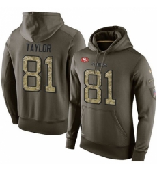 NFL Nike San Francisco 49ers 81 Trent Taylor Green Salute To Service Mens Pullover Hoodie