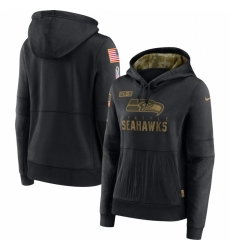 Women Seattle Seahawks Nike 2020 Salute to Service Performance Pullover Hoodie Black