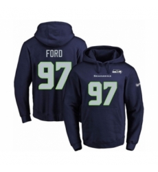 Football Mens Seattle Seahawks 97 Poona Ford Navy Blue Name Number Pullover Hoodie