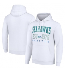 Men Seattle Seahawks White Throwback Logo Pullover Hoodie Men Seattle Seahawks White Throwback Logo Pullover Hoodie