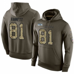 NFL Nike Seattle Seahawks 81 Nick Vannett Green Salute To Service Mens Pullover Hoodie