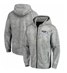 NFL Seattle Seahawks NFL Pro Line by Fanatics Branded Space Dye Performance Full Zip Hoodie Heathered Gray