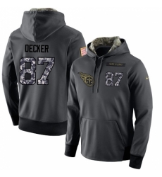 NFL Mens Nike Tennessee Titans 87 Eric Decker Stitched Black Anthracite Salute to Service Player Performance Hoodie