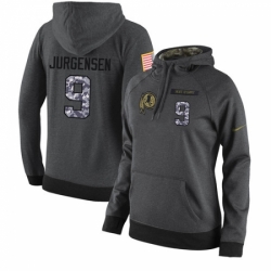 NFL Womens Nike Washington Redskins 9 Sonny Jurgensen Stitched Black Anthracite Salute to Service Player Performance Hoodie