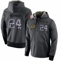 NFL Nike Washington Redskins 24 Josh Norman Stitched Black Anthracite Salute to Service Player Performance Hoodie