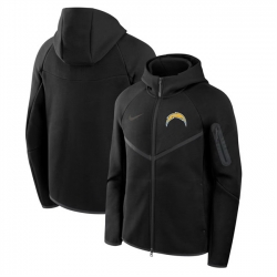 Men Los Angeles Chargers Black Tech Fleece Full Zip Windrunner Hoodie