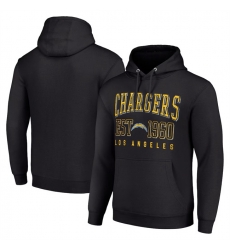 Men Los Angeles Chargers Black Throwback Logo Pullover Hoodie
