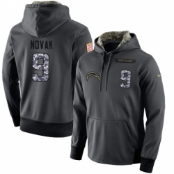 NFL Mens Nike Los Angeles Chargers 9 Nick Novak Stitched Black Anthracite Salute to Service Player Performance Hoodie