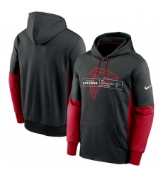 Men Atlanta Falcons Black Color Block Fleece Performance Pullover Hoodie