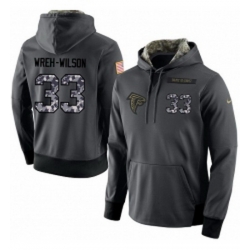 NFL Mens Nike Atlanta Falcons 33 Blidi Wreh Wilson Stitched Black Anthracite Salute to Service Player Performance Hoodie