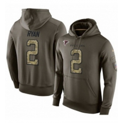 NFL Nike Atlanta Falcons 2 Matt Ryan Green Salute To Service Mens Pullover Hoodie