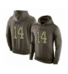 Football Arizona Cardinals 14 Damiere Byrd Green Salute To Service Mens Pullover Hoodie